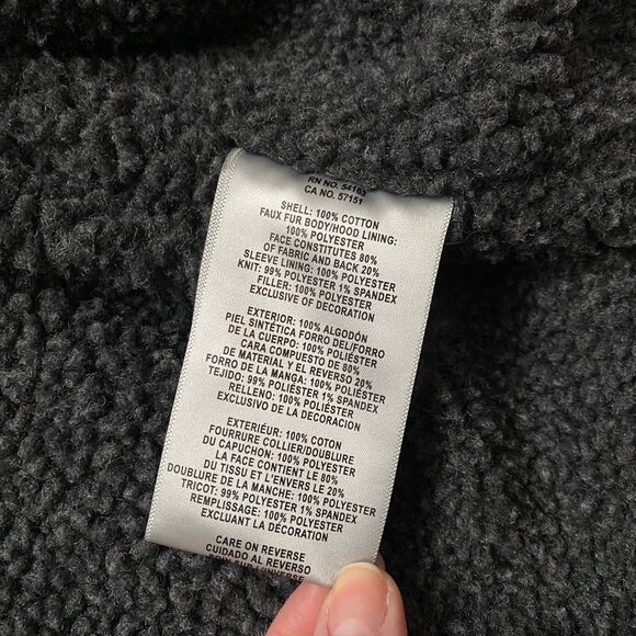 Men's Levi's Cotton Workwear Sherpa-Lined Hooded Bomber Jacket Coat Olive Large - Picture 6 of 12